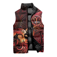 Personalised Polynesia Zodiac Aries Sleeveless Puffer Jacket Galaxy Polynesian Pattern Chest Tattoo Style LT14 - Polynesian Pride