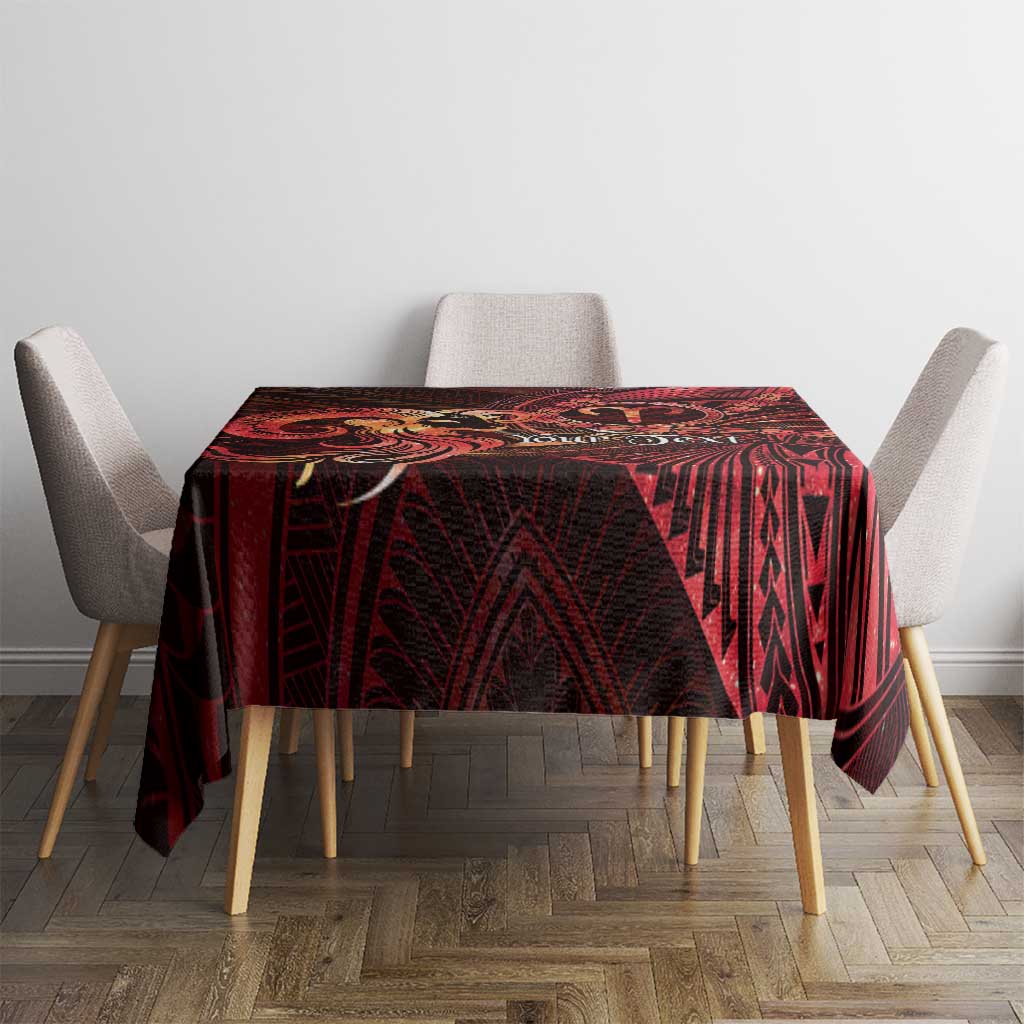 Personalised Polynesia Zodiac Aries Tablecloth Galaxy Polynesian Pattern Chest Tattoo Style LT14 - Polynesian Pride