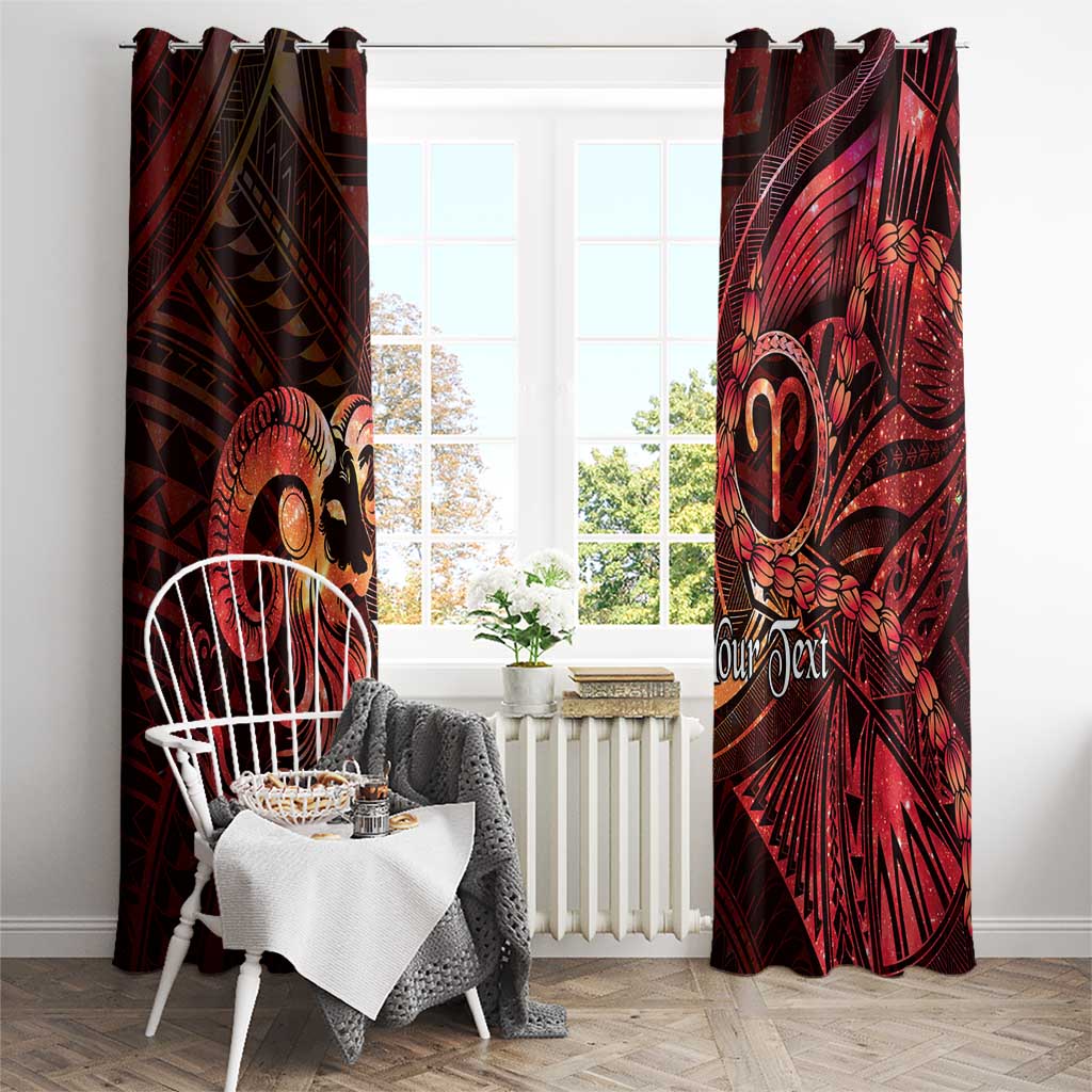 Personalised Polynesia Zodiac Aries Window Curtain Galaxy Polynesian Pattern Chest Tattoo Style LT14 - Polynesian Pride