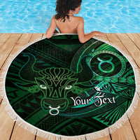 Personalised Polynesia Zodiac Taurus Beach Blanket Galaxy Polynesian Pattern Chest Tattoo Style LT14 - Polynesian Pride
