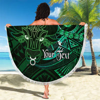 Personalised Polynesia Zodiac Taurus Beach Blanket Galaxy Polynesian Pattern Chest Tattoo Style LT14 - Polynesian Pride