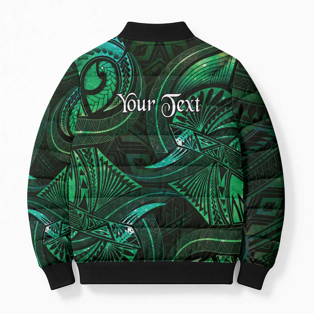 Personalised Polynesia Zodiac Taurus Bomber Puffer Jacket Galaxy Polynesian Pattern Chest Tattoo Style LT14 - Polynesian Pride