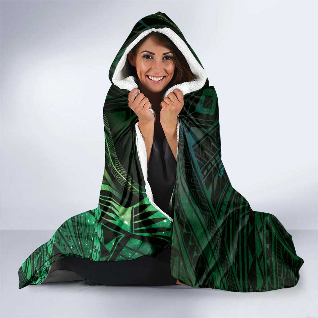 Personalised Polynesia Zodiac Taurus Hooded Blanket Galaxy Polynesian Pattern Chest Tattoo Style LT14 - Polynesian Pride