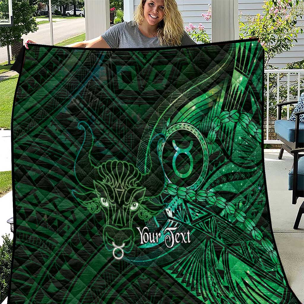 Personalised Polynesia Zodiac Taurus Quilt Galaxy Polynesian Pattern Chest Tattoo Style LT14 Green - Polynesian Pride