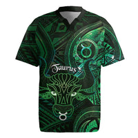 Personalised Polynesia Zodiac Taurus Rugby Jersey Galaxy Polynesian Pattern Chest Tattoo Style LT14 Green - Polynesian Pride