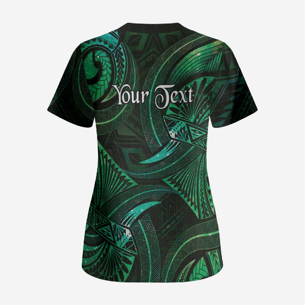 Personalised Polynesia Zodiac Taurus Scrub Top Galaxy Polynesian Pattern Chest Tattoo Style LT14 - Polynesian Pride