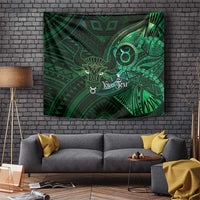 Personalised Polynesia Zodiac Taurus Tapestry Galaxy Polynesian Pattern Chest Tattoo Style LT14 Green - Polynesian Pride