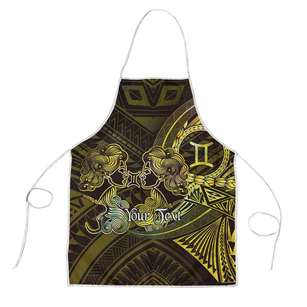 Personalised Polynesia Zodiac Gemini Apron Galaxy Polynesian Pattern Chest Tattoo Style LT14 Yellow - Polynesian Pride