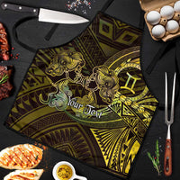 Personalised Polynesia Zodiac Gemini Apron Galaxy Polynesian Pattern Chest Tattoo Style LT14 Yellow - Polynesian Pride