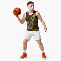 Personalised Polynesia Zodiac Gemini Basketball Jersey Galaxy Polynesian Pattern Chest Tattoo Style LT14 - Polynesian Pride