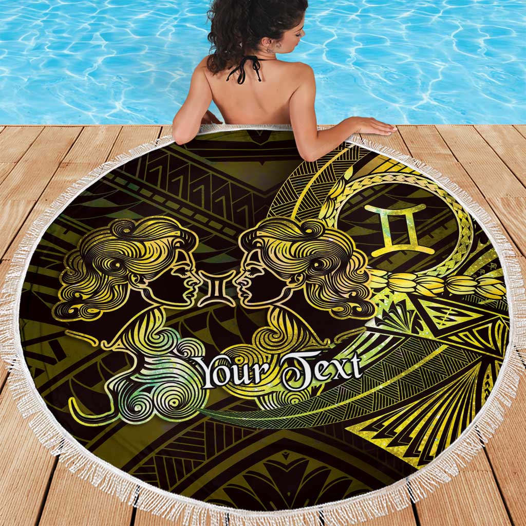 Personalised Polynesia Zodiac Gemini Beach Blanket Galaxy Polynesian Pattern Chest Tattoo Style LT14 - Polynesian Pride