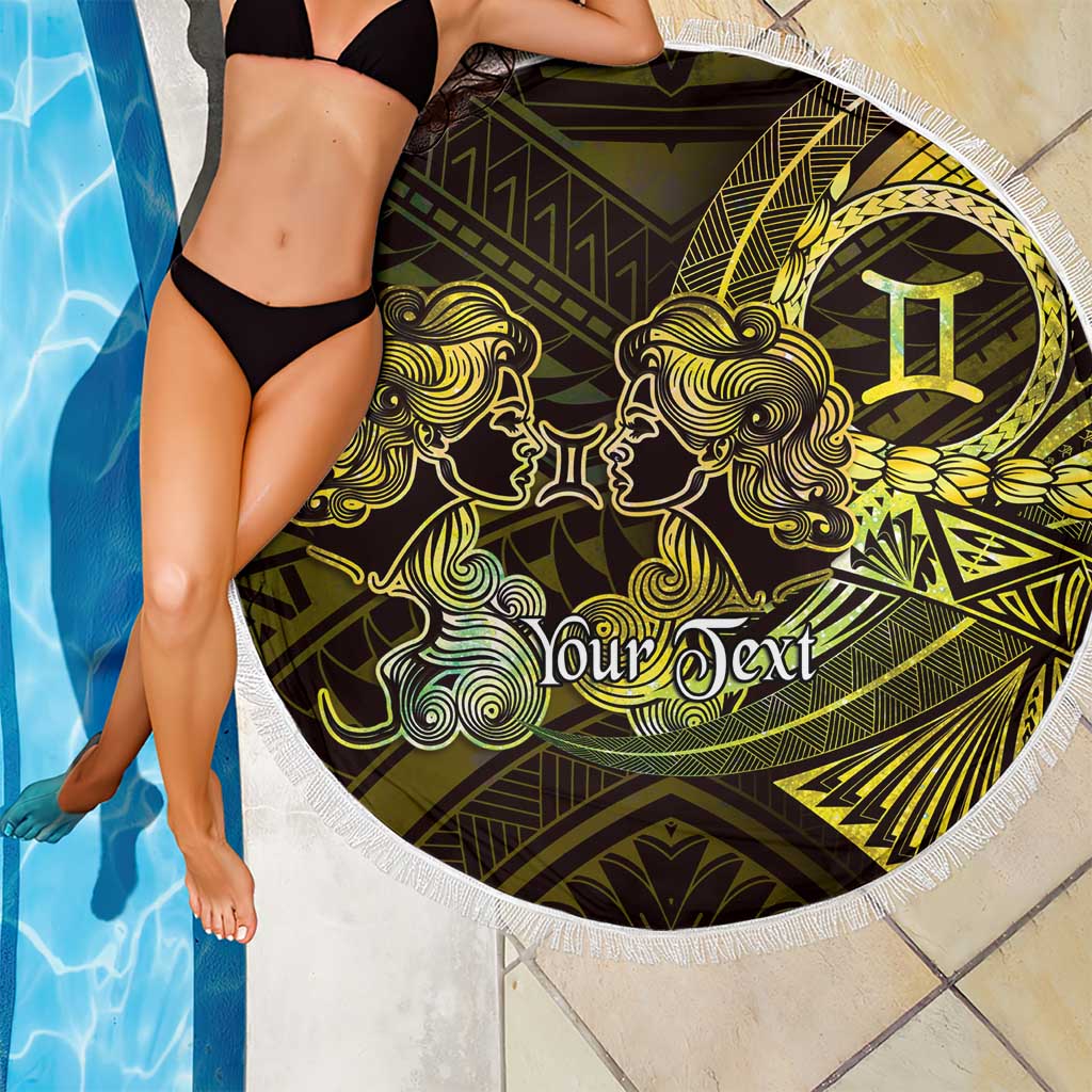 Personalised Polynesia Zodiac Gemini Beach Blanket Galaxy Polynesian Pattern Chest Tattoo Style LT14 - Polynesian Pride