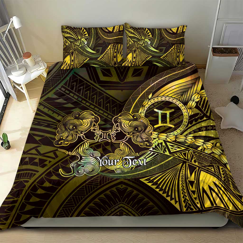 Personalised Polynesia Zodiac Gemini Bedding Set Galaxy Polynesian Pattern Chest Tattoo Style LT14 - Polynesian Pride