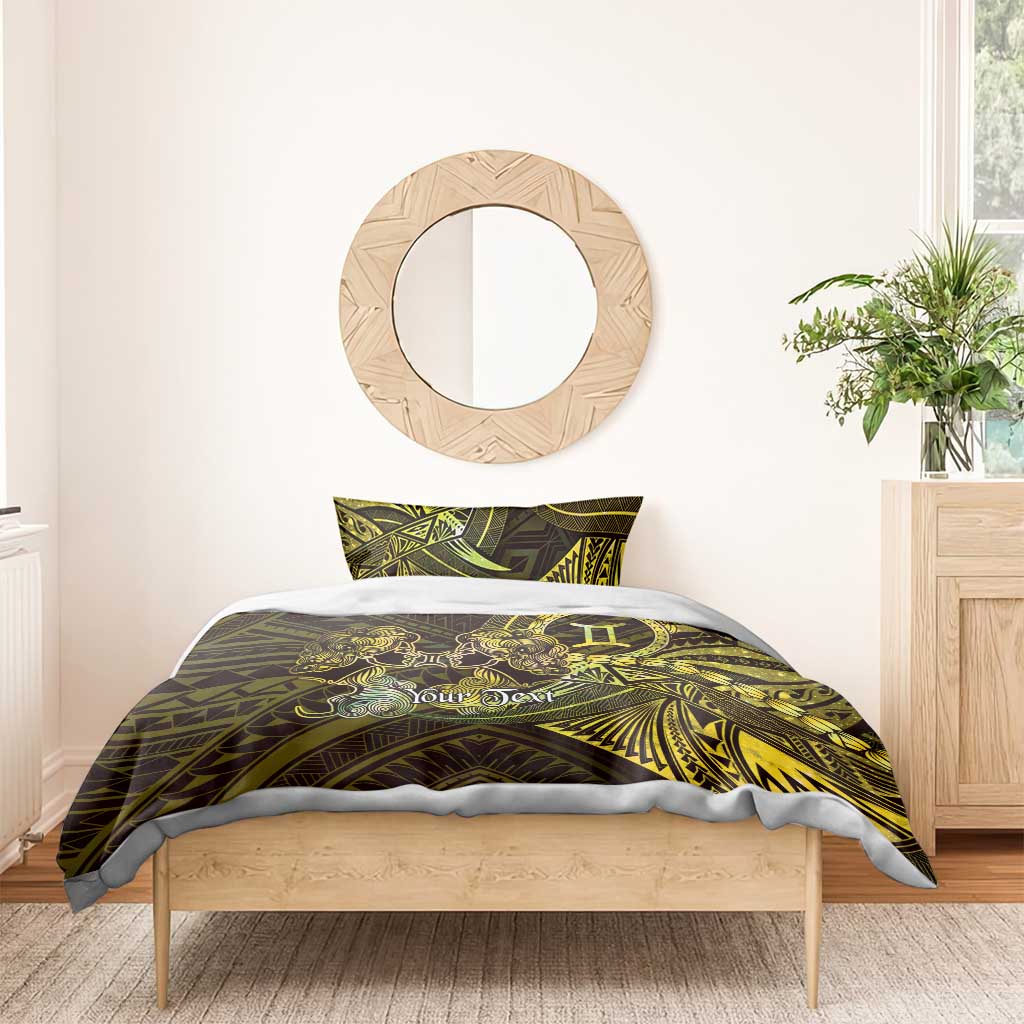 Personalised Polynesia Zodiac Gemini Bedding Set Galaxy Polynesian Pattern Chest Tattoo Style LT14 - Polynesian Pride