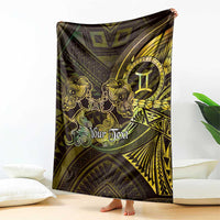 Personalised Polynesia Zodiac Gemini Blanket Galaxy Polynesian Pattern Chest Tattoo Style LT14 - Polynesian Pride