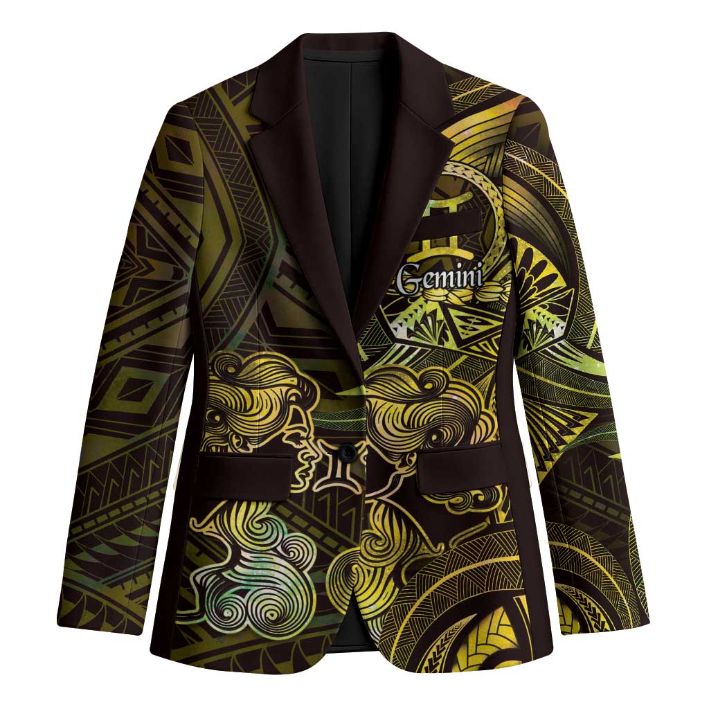 Personalised Polynesia Zodiac Gemini Blazer Galaxy Polynesian Pattern Chest Tattoo Style LT14 Unisex Yellow - Polynesian Pride