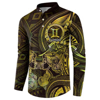 Personalised Polynesia Zodiac Gemini Button Sweatshirt Galaxy Polynesian Pattern Chest Tattoo Style LT14 - Polynesian Pride