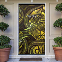 Personalised Polynesia Zodiac Gemini Door Cover Galaxy Polynesian Pattern Chest Tattoo Style LT14 Yellow - Polynesian Pride