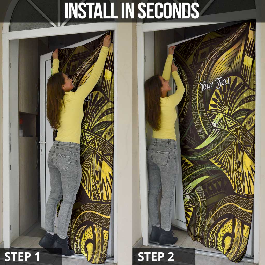 Personalised Polynesia Zodiac Gemini Door Cover Galaxy Polynesian Pattern Chest Tattoo Style LT14 - Polynesian Pride
