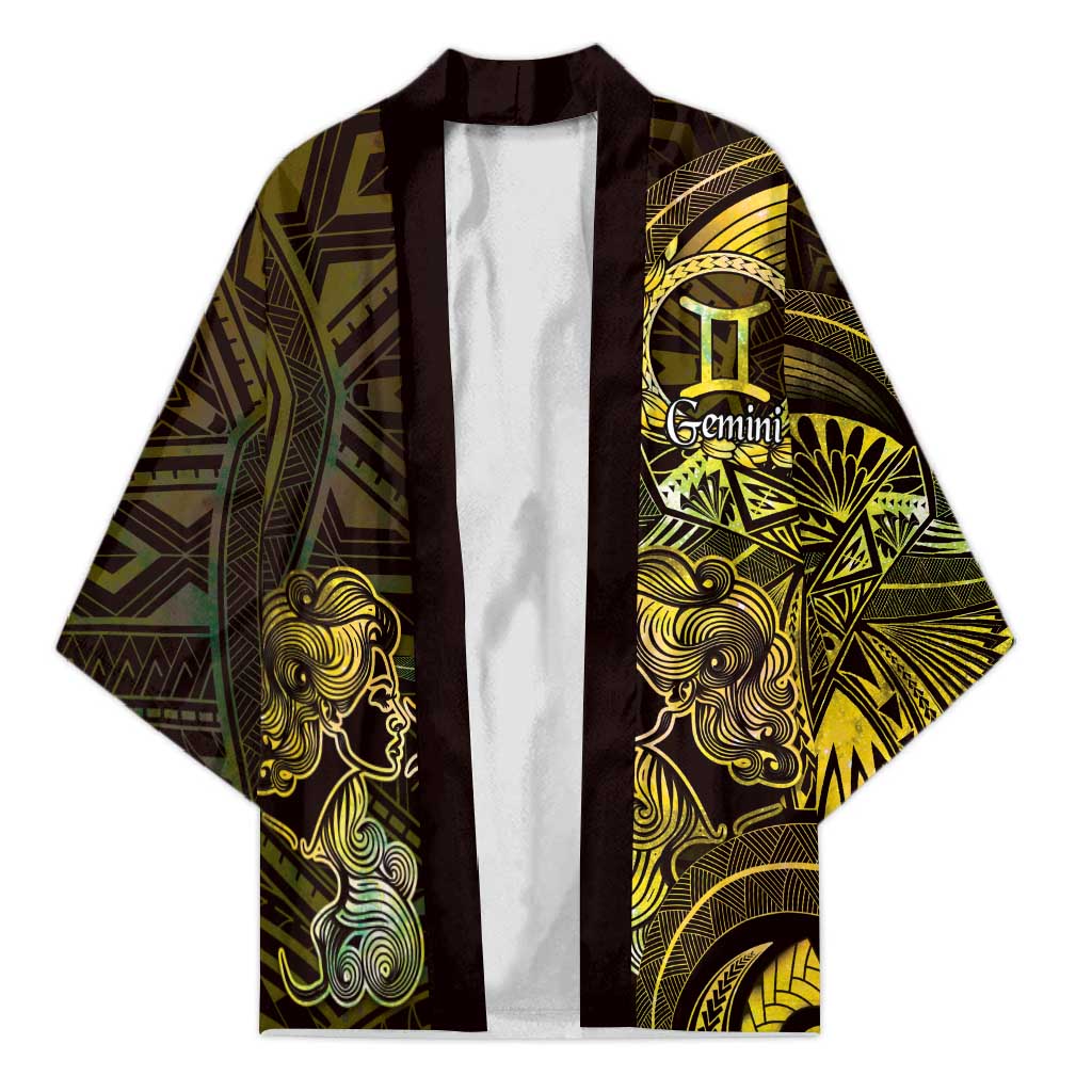 Personalised Polynesia Zodiac Gemini Kimono Galaxy Polynesian Pattern Chest Tattoo Style LT14 Unisex Yellow - Polynesian Pride