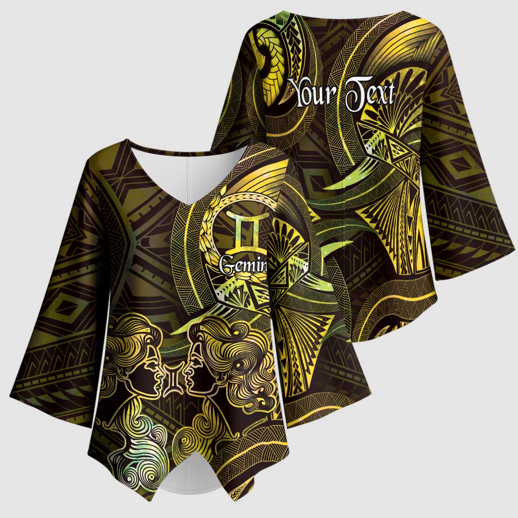 Personalised Polynesia Zodiac Gemini Kimono Sleeve Blouse Galaxy Polynesian Pattern Chest Tattoo Style LT14 - Polynesian Pride