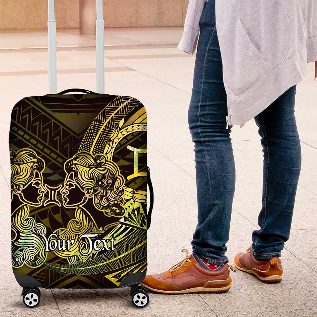 Personalised Polynesia Zodiac Gemini Luggage Cover Galaxy Polynesian Pattern Chest Tattoo Style LT14 Yellow - Polynesian Pride