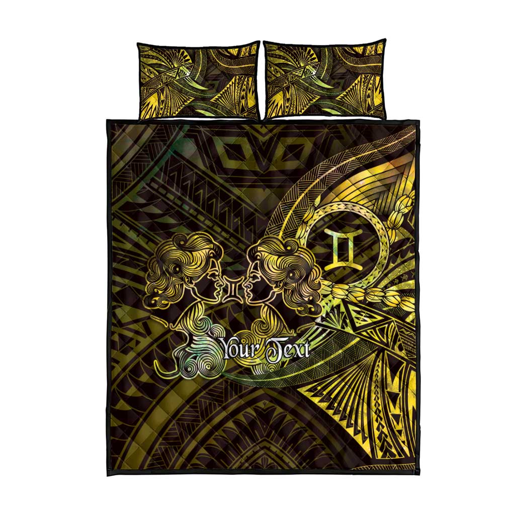 Personalised Polynesia Zodiac Gemini Quilt Bed Set Galaxy Polynesian Pattern Chest Tattoo Style LT14 - Polynesian Pride