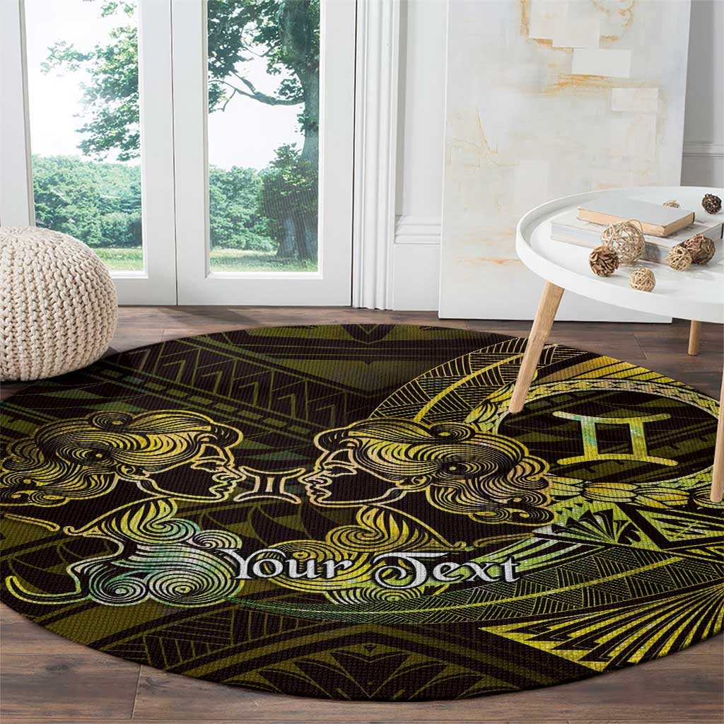 Personalised Polynesia Zodiac Gemini Round Carpet Galaxy Polynesian Pattern Chest Tattoo Style LT14 - Polynesian Pride