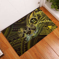 Personalised Polynesia Zodiac Gemini Rubber Doormat Galaxy Polynesian Pattern Chest Tattoo Style LT14 - Polynesian Pride