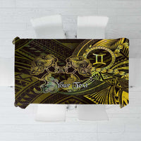 Personalised Polynesia Zodiac Gemini Tablecloth Galaxy Polynesian Pattern Chest Tattoo Style LT14 Yellow - Polynesian Pride