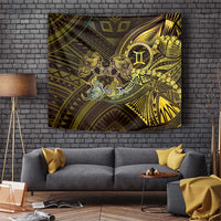 Personalised Polynesia Zodiac Gemini Tapestry Galaxy Polynesian Pattern Chest Tattoo Style LT14 Yellow - Polynesian Pride