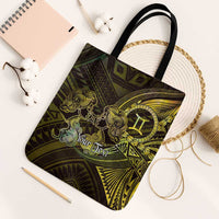 Personalised Polynesia Zodiac Gemini Tote Bag Galaxy Polynesian Pattern Chest Tattoo Style LT14 Black Strap One Size Yellow - Polynesian Pride