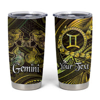Personalised Polynesia Zodiac Gemini Tumbler Cup Galaxy Polynesian Pattern Chest Tattoo Style LT14 Yellow - Polynesian Pride