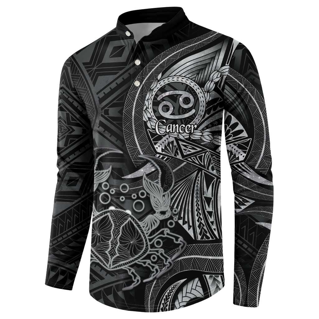 Personalised Polynesia Zodiac Cancer Button Sweatshirt Galaxy Polynesian Pattern Chest Tattoo Style LT14 - Polynesian Pride