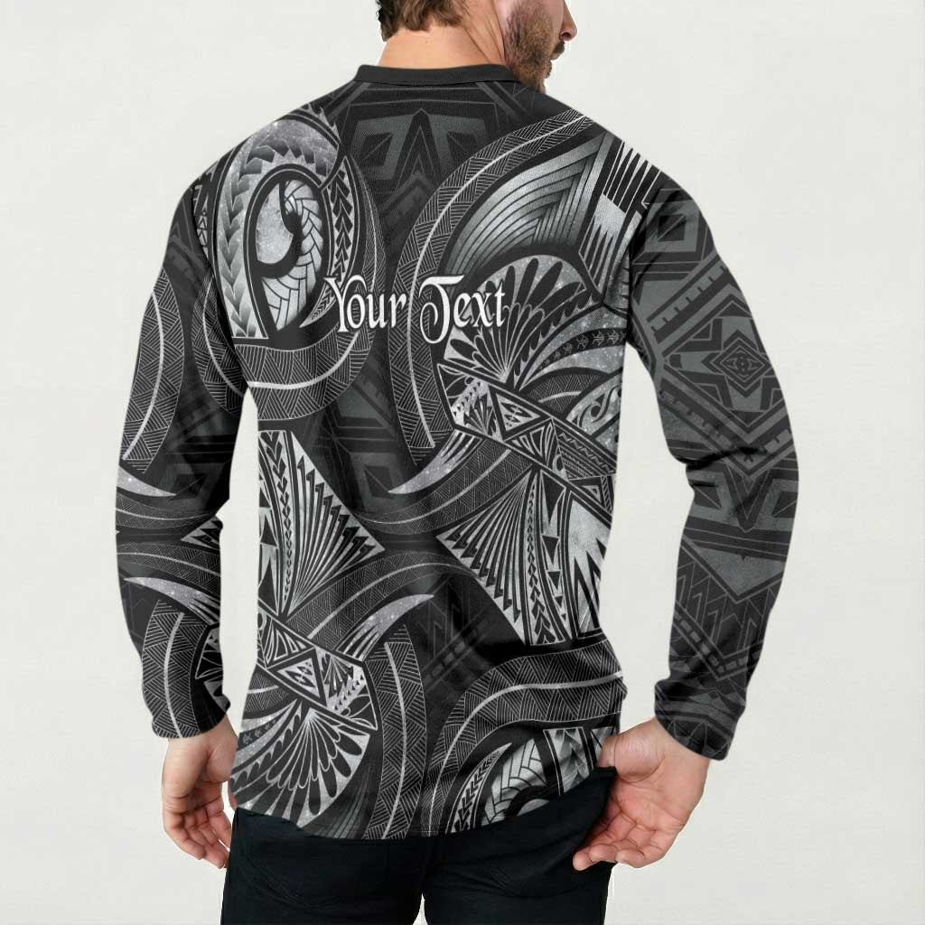 Personalised Polynesia Zodiac Cancer Button Sweatshirt Galaxy Polynesian Pattern Chest Tattoo Style LT14 - Polynesian Pride