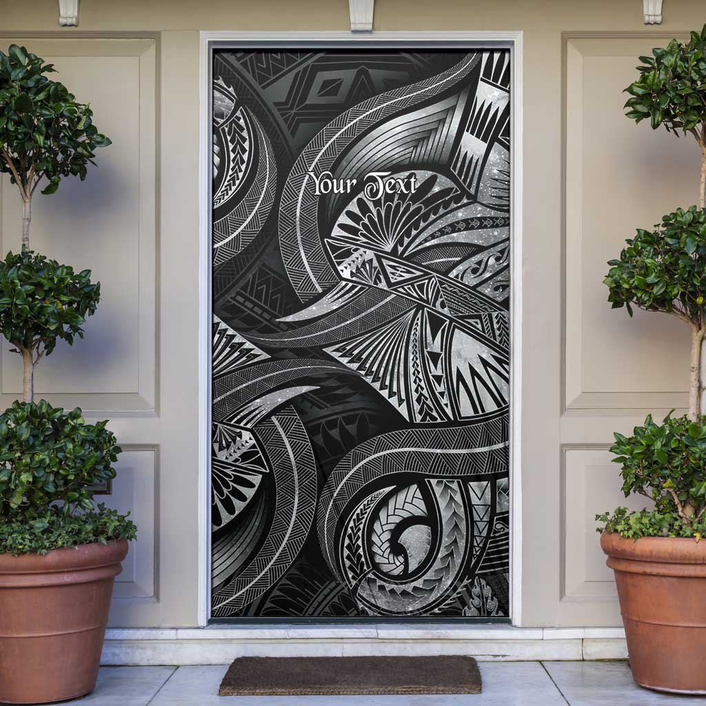 Personalised Polynesia Zodiac Cancer Door Cover Galaxy Polynesian Pattern Chest Tattoo Style LT14 Black - Polynesian Pride