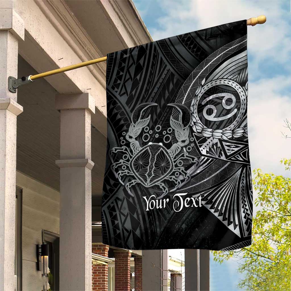 Personalised Polynesia Zodiac Cancer Garden Flag Galaxy Polynesian Pattern Chest Tattoo Style LT14 House Flag Black - Polynesian Pride
