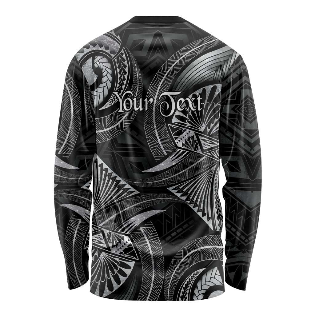 Personalised Polynesia Zodiac Cancer Long Sleeve Shirt Galaxy Polynesian Pattern Chest Tattoo Style LT14 - Polynesian Pride