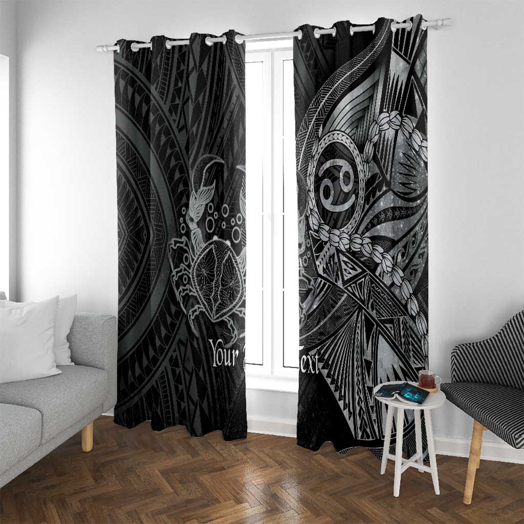 Personalised Polynesia Zodiac Cancer Window Curtain Galaxy Polynesian Pattern Chest Tattoo Style LT14 With Grommets Black - Polynesian Pride