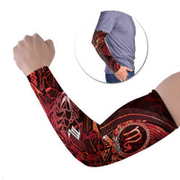 Personalised Polynesia Zodiac Scorpio Arm Sleeves Galaxy Polynesian Pattern Chest Tattoo Style LT14 Set of 2 Red - Polynesian Pride