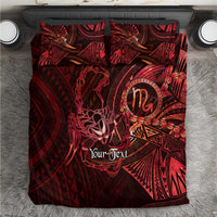 Personalised Polynesia Zodiac Scorpio Bedding Set Galaxy Polynesian Pattern Chest Tattoo Style LT14 Red - Polynesian Pride