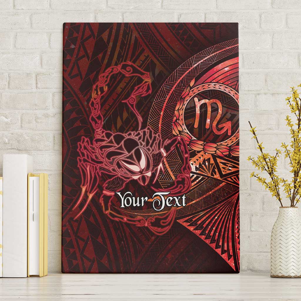 Personalised Polynesia Zodiac Scorpio Canvas Wall Art Galaxy Polynesian Pattern Chest Tattoo Style LT14 Without Frame Red - Polynesian Pride