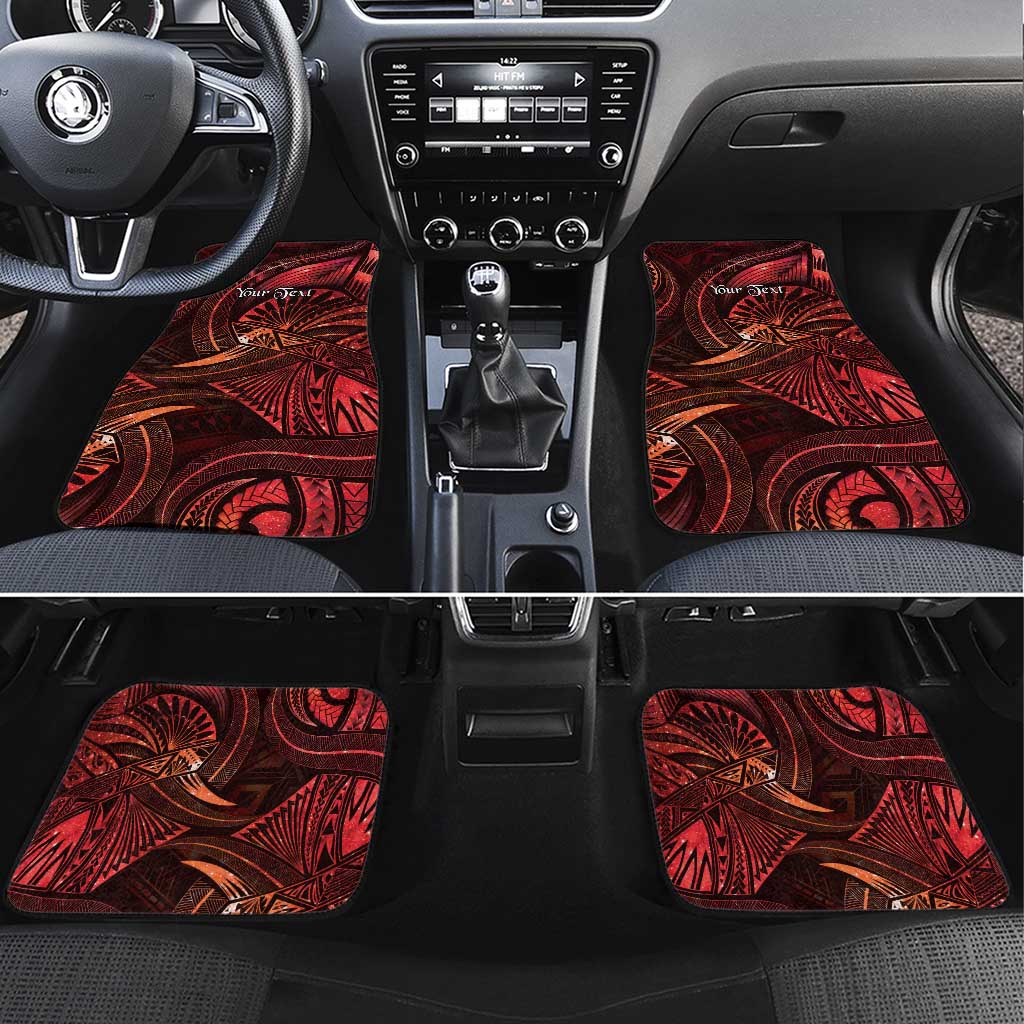 Personalised Polynesia Zodiac Scorpio Car Mats Galaxy Polynesian Pattern Chest Tattoo Style LT14 Set 4pcs Red - Polynesian Pride
