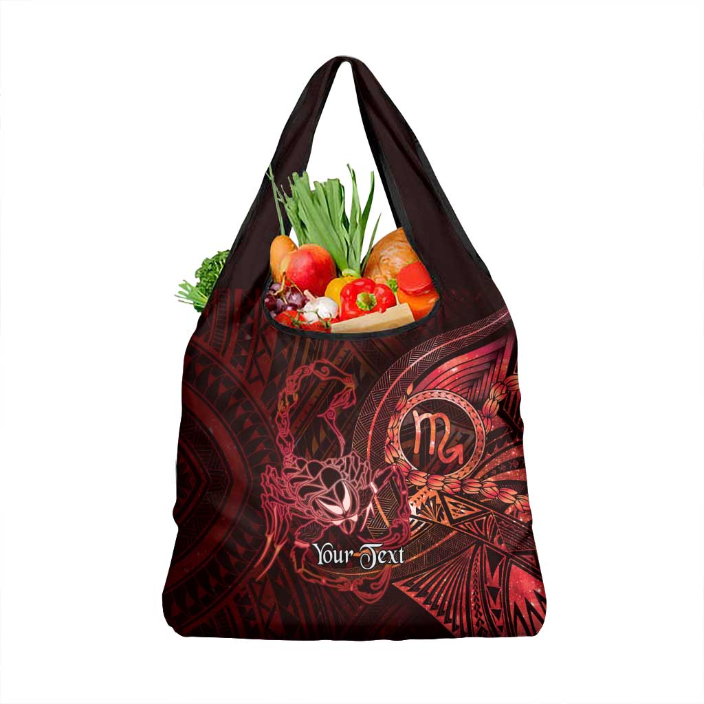 Personalised Polynesia Zodiac Scorpio Grocery Bag Galaxy Polynesian Pattern Chest Tattoo Style LT14 1-pack One Size Red - Polynesian Pride