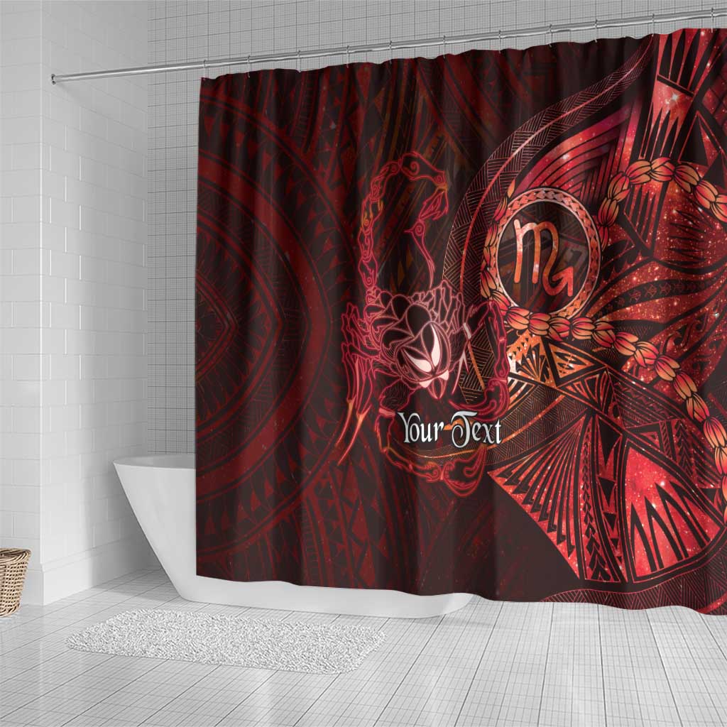 Personalised Polynesia Zodiac Scorpio Shower Curtain Galaxy Polynesian Pattern Chest Tattoo Style LT14 - Polynesian Pride