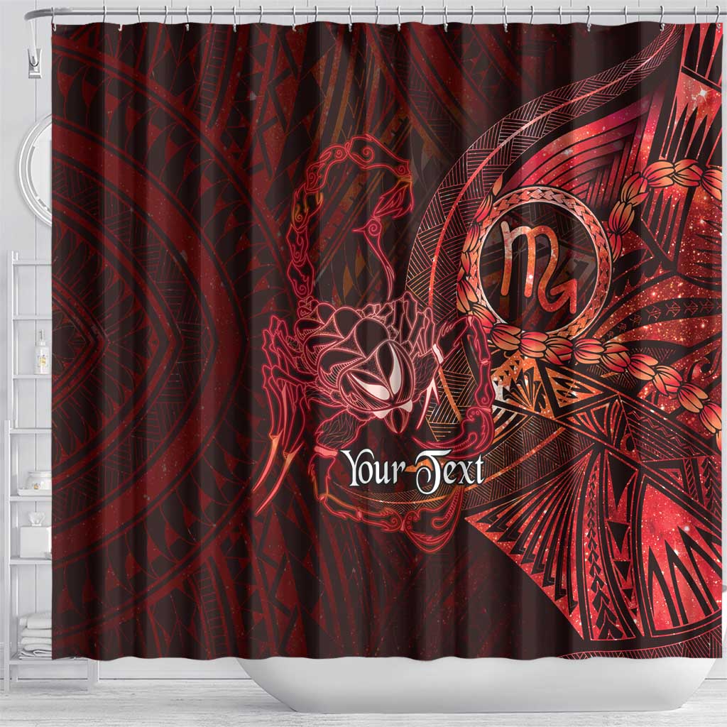 Personalised Polynesia Zodiac Scorpio Shower Curtain Galaxy Polynesian Pattern Chest Tattoo Style LT14 - Polynesian Pride