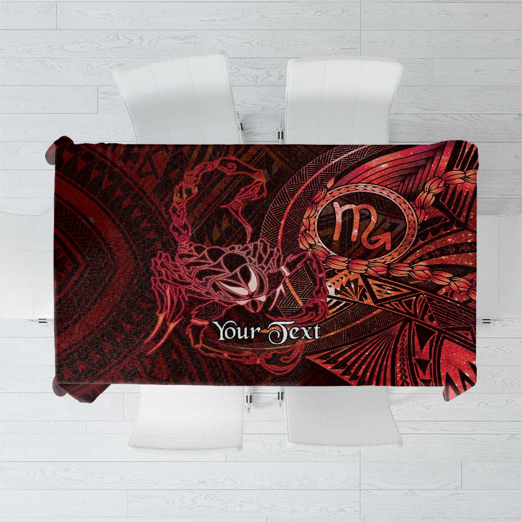 Personalised Polynesia Zodiac Scorpio Tablecloth Galaxy Polynesian Pattern Chest Tattoo Style LT14 Red - Polynesian Pride