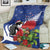 New Zealand Christmas In July Blanket Fiordland Penguin With Pohutukawa Flower