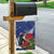 New Zealand Christmas In July Garden Flag Fiordland Penguin With Pohutukawa Flower