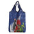 New Zealand Christmas In July Grocery Bag Fiordland Penguin With Pohutukawa Flower